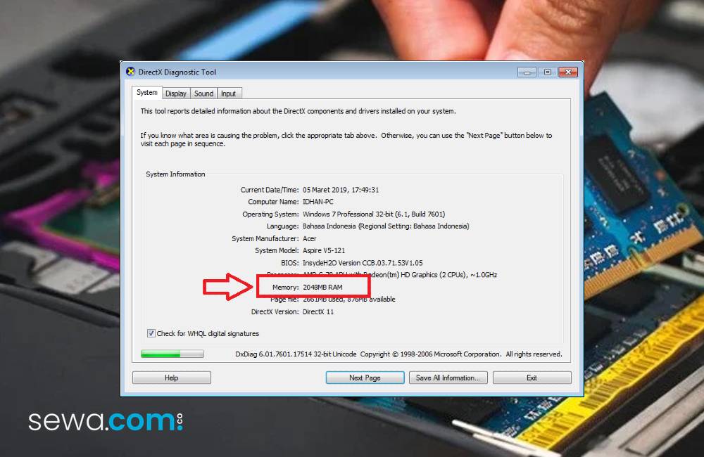 Cara Mengecek RAM Komputer